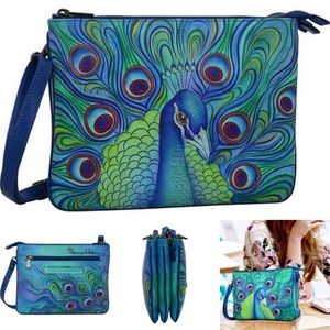 Anushka Jeweled Plume Triple Compartment Crossbody